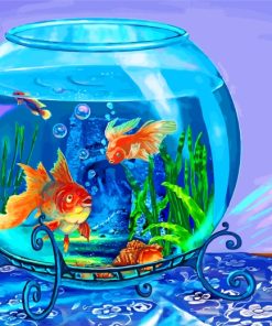 Golden Fish Tank Paint By Numbers