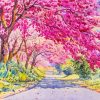 Pink Spring Forest Paint By Numbers