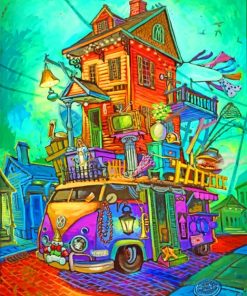 Aesthetic Volkswagen Van Paint By Numbers