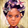 African Girl and Butterfly Paint By Numbers