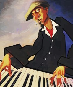 African Man Piano Player Paint By Numbers