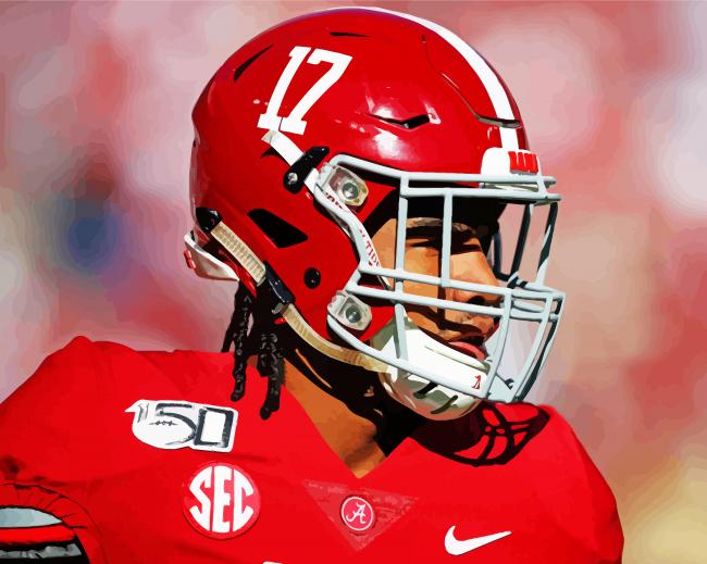 Finalize the Jaylen Waddle Football Painting