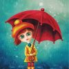 Anime Girl with Red Umbrella Paint By Numbers