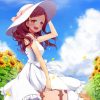 Anime Girl Sunflower Field Paint By Numbers