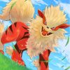Fire Pokemon Arcanine Paint By Numbers