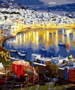 Mykonos Greek Cityscape Paint By Numbers