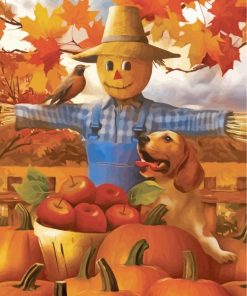 Autumn Scarecrow Scene Paint By Numbers