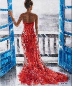 Red Gown Girl Paint By Numbers