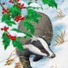 Breathtaking Badger in Snow Paint By Numbers