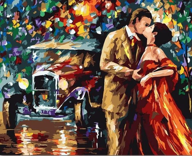 Middle Age Romantic Couple Paint By Numbers