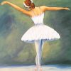 Ballerina Dancing in White Paint By Numbers