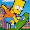 Bart Skateboarder Paint By Numbers
