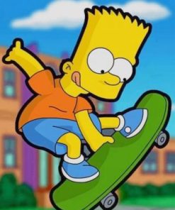 Bart Skateboarder Paint By Numbers