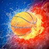 Basketball Flames Sports Paint By Numbers