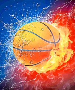 Basketball Flames Sports Paint By Numbers