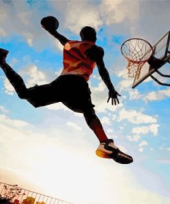 Basketball Sports Silhouette Paint By Numbers