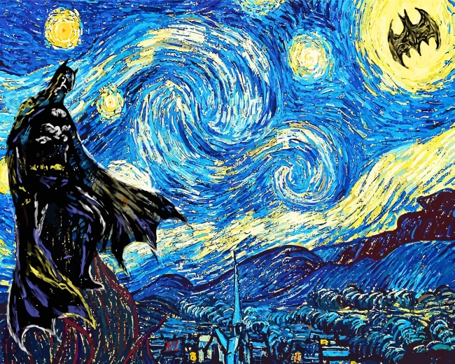 Finalizing Batman Starry Night artwork