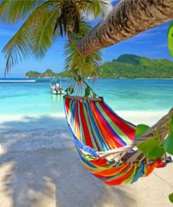 Island Hammock Seascape Paint By Numbers