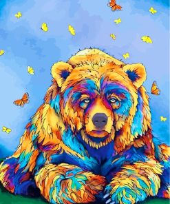 Bear and Butterfly Harmony Paint By Numbers