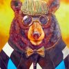 Colorful Bear With Glasses Paint By Numbers