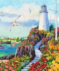 Serene Coastal Landscape Paint By Numbers