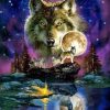 Wolf and Moon Animals Paint By Numbers