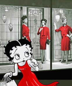 Betty Boop Black and White Paint By Numbers