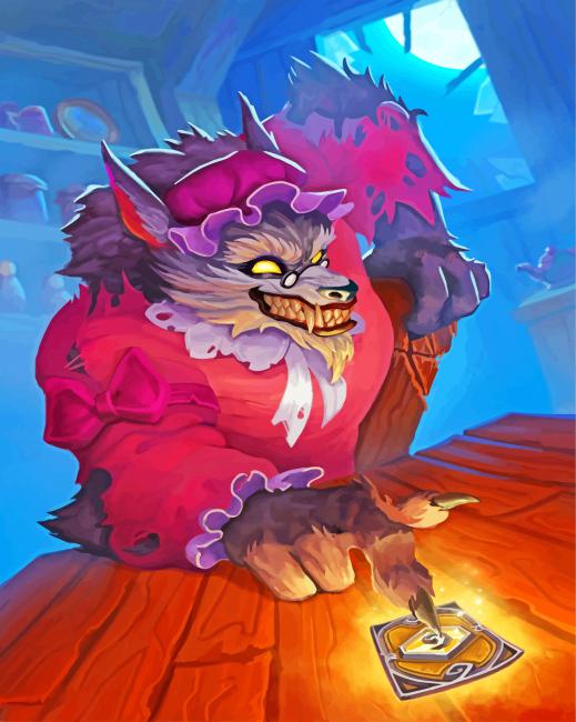 Completed Big Bad Wolf Paint By Numbers Artwork