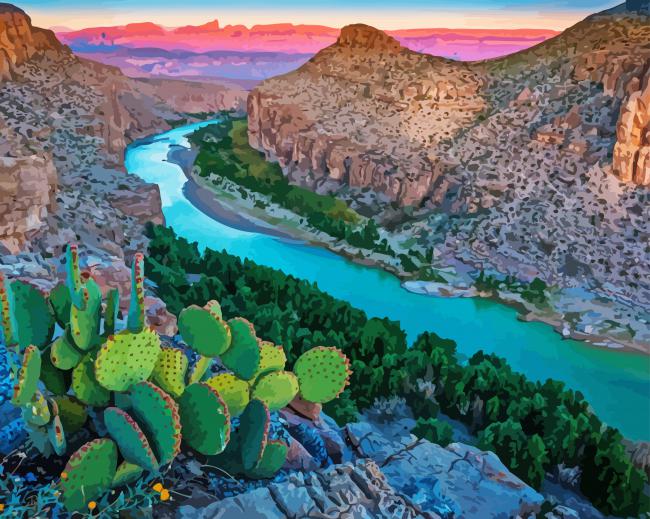 Finalizing Big Bend Texas Scenic Paint By Numbers artwork