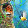 Bird and Squirrel Animal Paint By Numbers