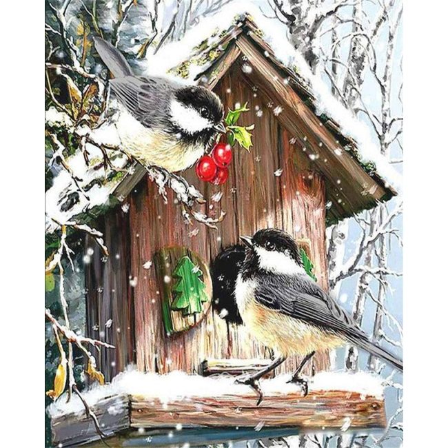 Birdie Nest Scene Paint By Numbers