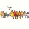 Colorful Birds on Wire Paint By Numbers