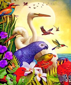 Colorful Parrots Paint By Numbers