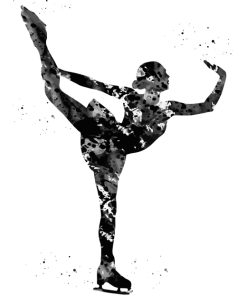 Black Ice Skater Paint By Numbers