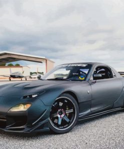 Black Mazda Rx7 Sports Car Paint By Numbers