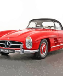 Black and Red Mercedes 300 SL Paint By Numbers