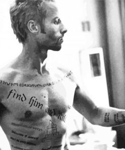 Black and White Memento Movie Character Paint By Numbers