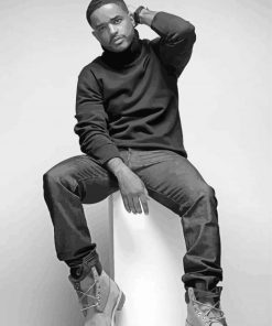 Black and White Larenz Tate Paint By Numbers