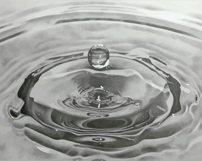 Finalizing Monochrome Water Drop painting