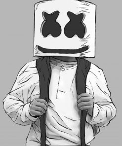Marshmello Black And White Paint By Numbers