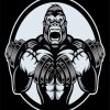 Strong Gorilla Black and White Paint By Numbers