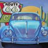 Blue Car Journey Route 66 Paint By Numbers