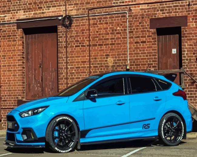 Finalize Blue Ford Focus Paint by Numbers artwork