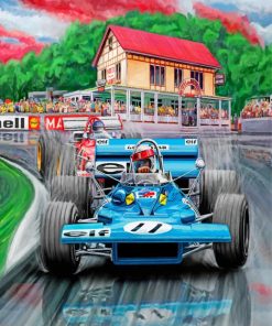 Blue Racing Vehicle Paint By Numbers