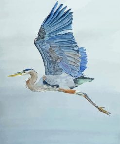 Blue Heron Flying Bird Paint By Numbers