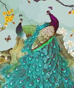 Blue Peacock Paint By Numbers