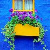 Blue Window Scene Paint By Numbers