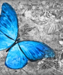 Blue Butterfly Painting Paint By Numbers