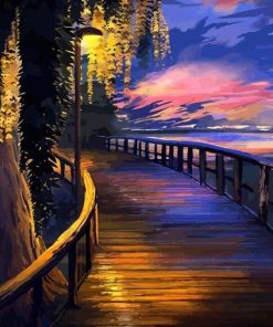 Sunset Boardwalk Landscape Paint By Numbers