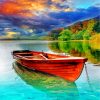 Wooden Boat by Lake Paint By Numbers
